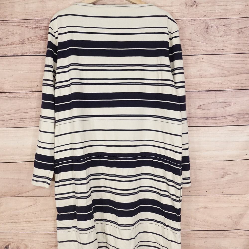 NWT RALPH LAUREN SPORT CREAM NAVY BLUE STRIPED LONG SLEEVE SWEATER DRESS XL NEW! - Picture 4 of 8